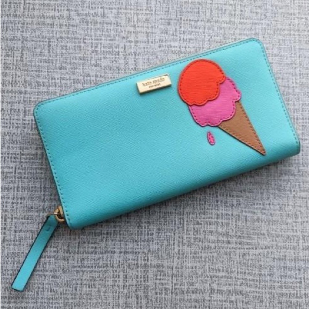 NWT Kate Spade Coated Leather Ice Cream LIMITED EDITION Wallet in Minticepop NWT - Picture 3 of 11